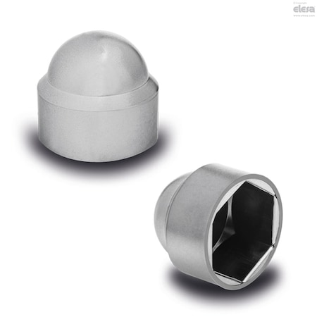 Hex Spoke Bolt Cap, 45.80 Mm Fits Bolt Dia, Chrome, Polyethylene Matte